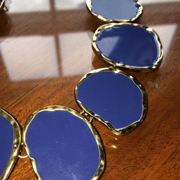 Blue and gold statement necklace - Picture 2 of 4